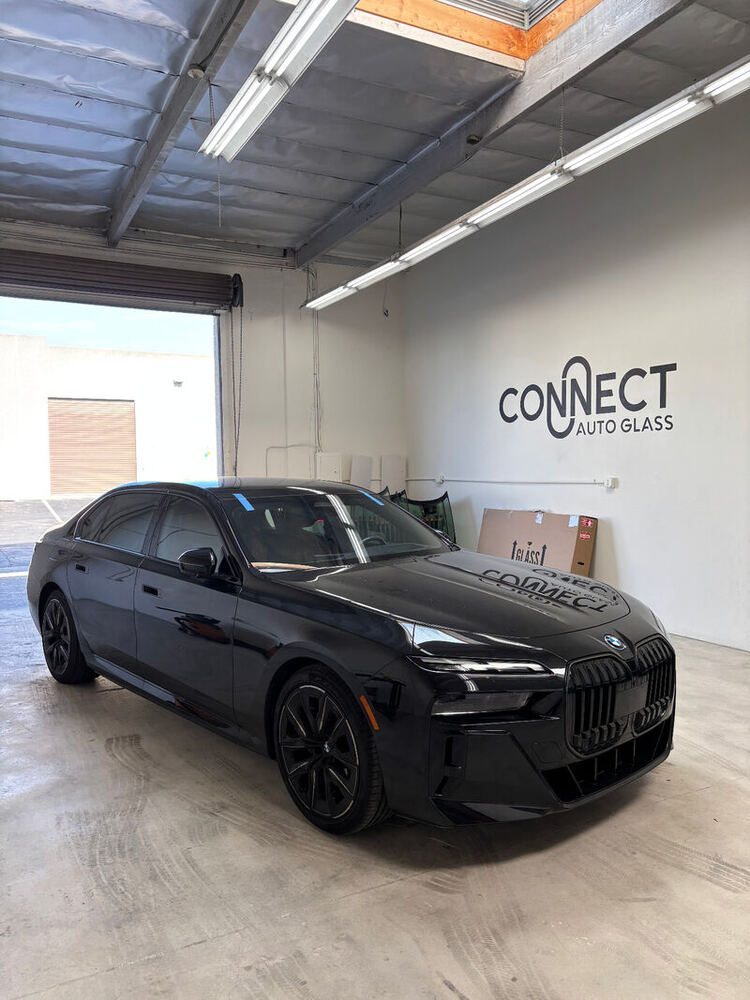 A BMW 7 Series in the Connect Auto Glass shop